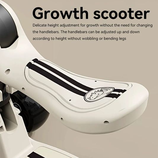 Children's Scooter Sit or Stand Ride with Flashing wheels Music Lights Foldable Seat for Boys and Girls Ages 3-10 Years Old