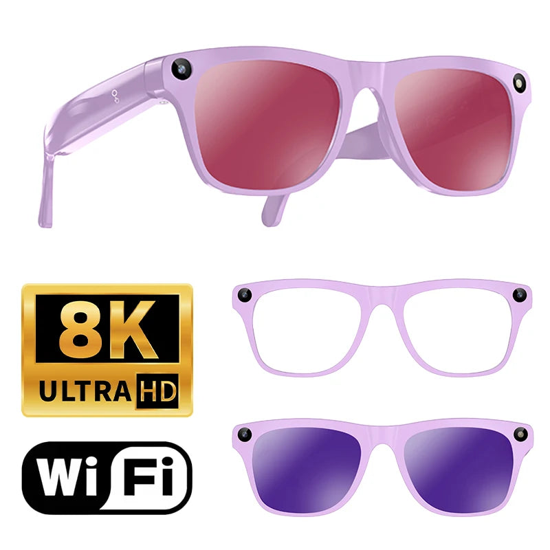 Lenovo Upgrade Smart AI Glasses 800W HD 8K Shooting Camera Photo Video Voice Call Translation Bluetooth AI Motorcycleg Renovator