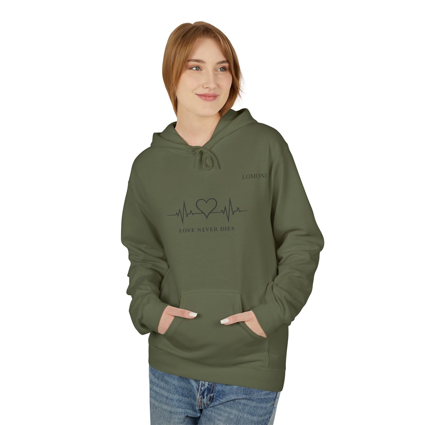 Love Never Dies Hoodie — Heartbeat Design