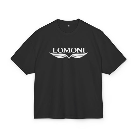 LOMONI Logo T-Shirt — Minimal Monogram Tee with Wing Emblem