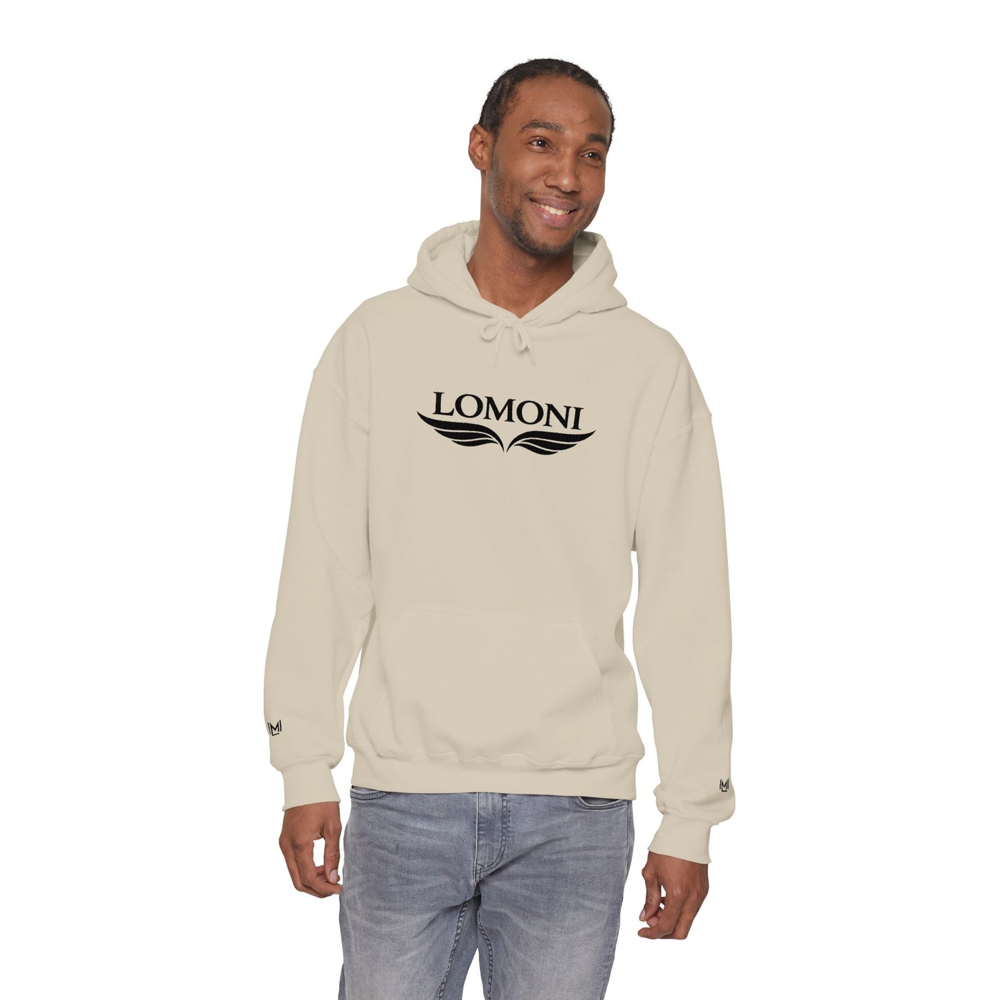Lomoni Wings Hoodie — Minimal Aviator Logo Pullover