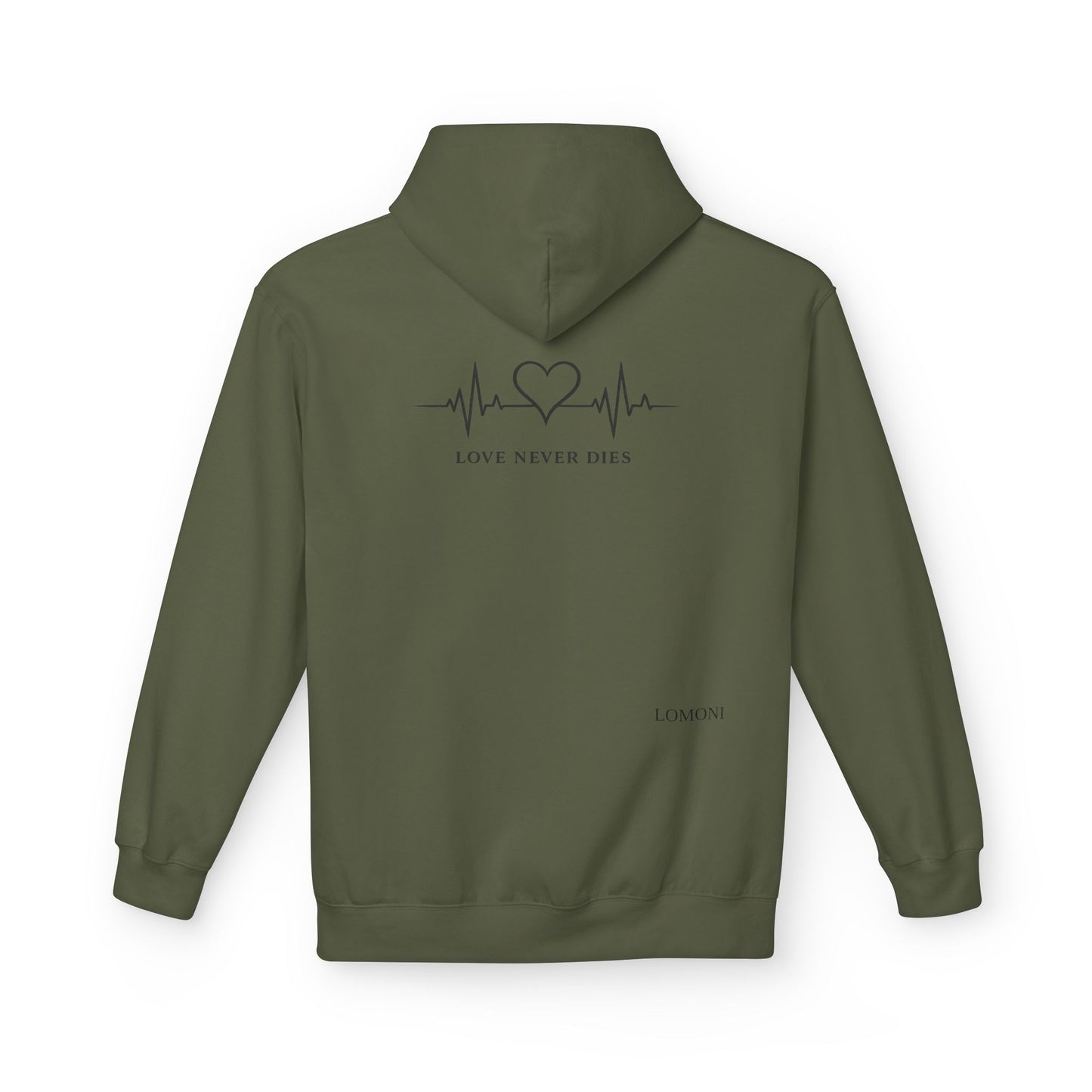 Love Never Dies Hoodie — Heartbeat Design