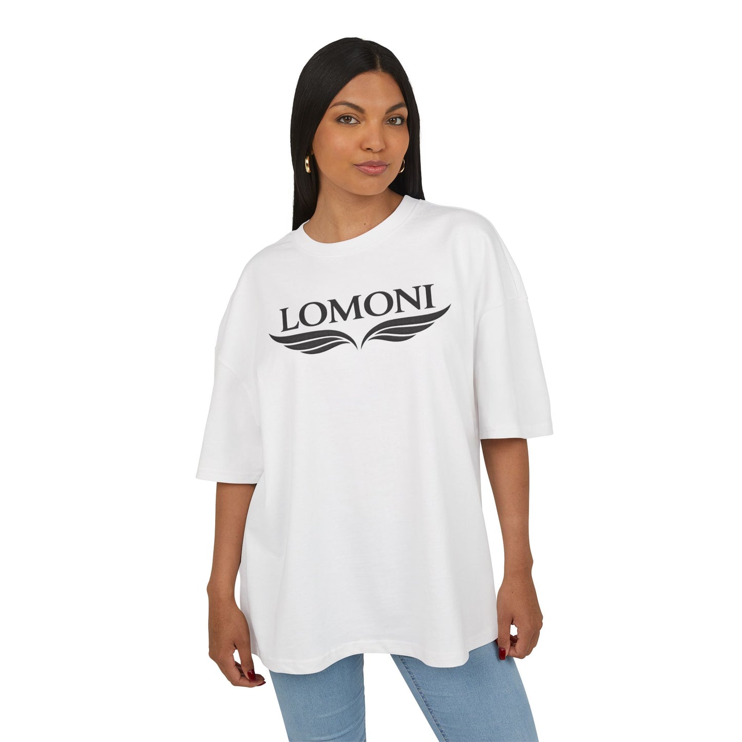 LOMONI Logo T-Shirt — Minimal Monogram Tee with Wing Emblem