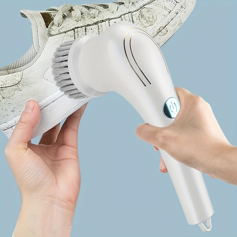 Set, Electric Scrubber With 5 Replaceable Brush Heads, Portable Spin Scrubber, Cordless Handheld Cleaning Brush For Bathroom/Tub/Wall Tiles/ Floor/Kitchen