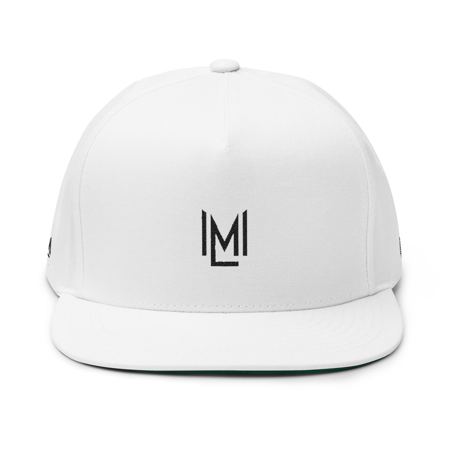 Minimal ML monogram Flat Bill Cap | embroidered logo snapback