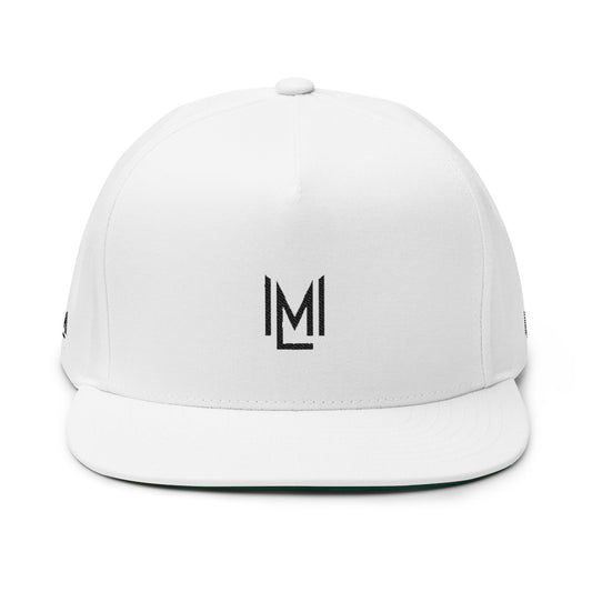 Minimal ML monogram Flat Bill Cap | embroidered logo snapback