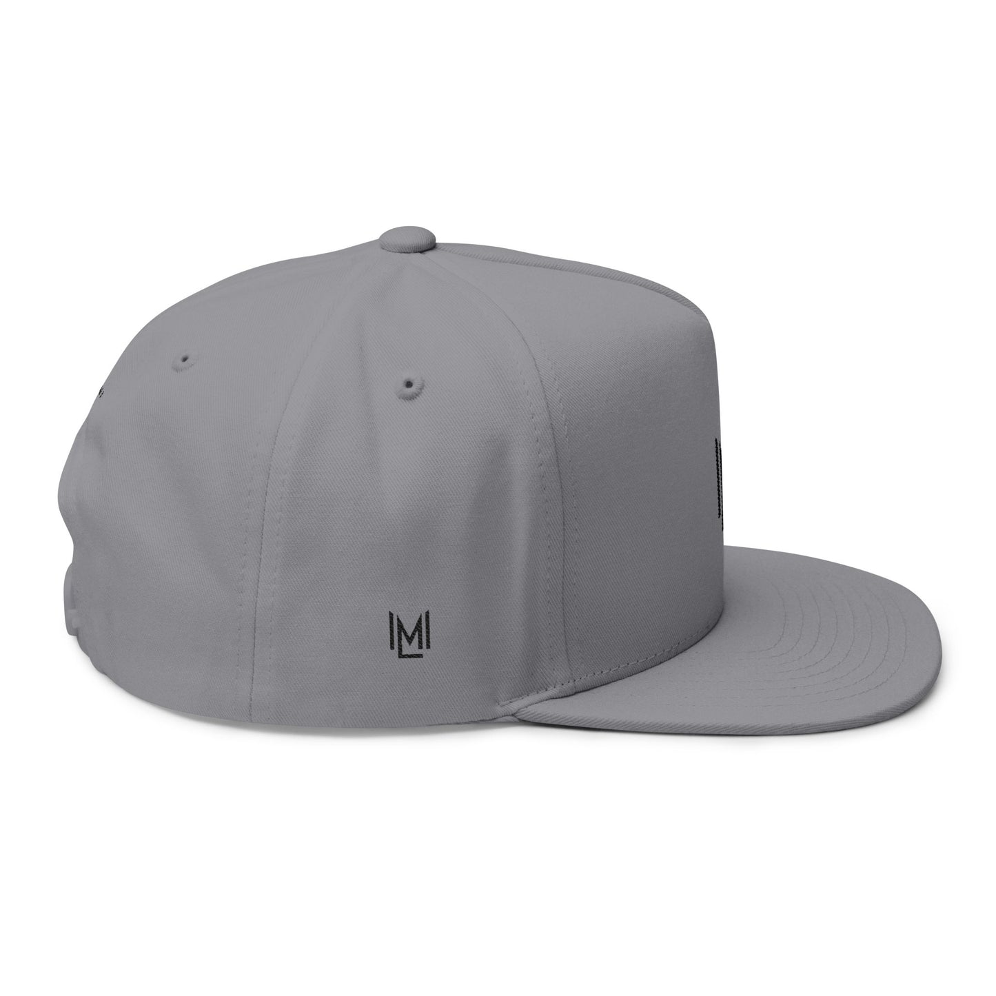 Minimal ML monogram Flat Bill Cap | embroidered logo snapback