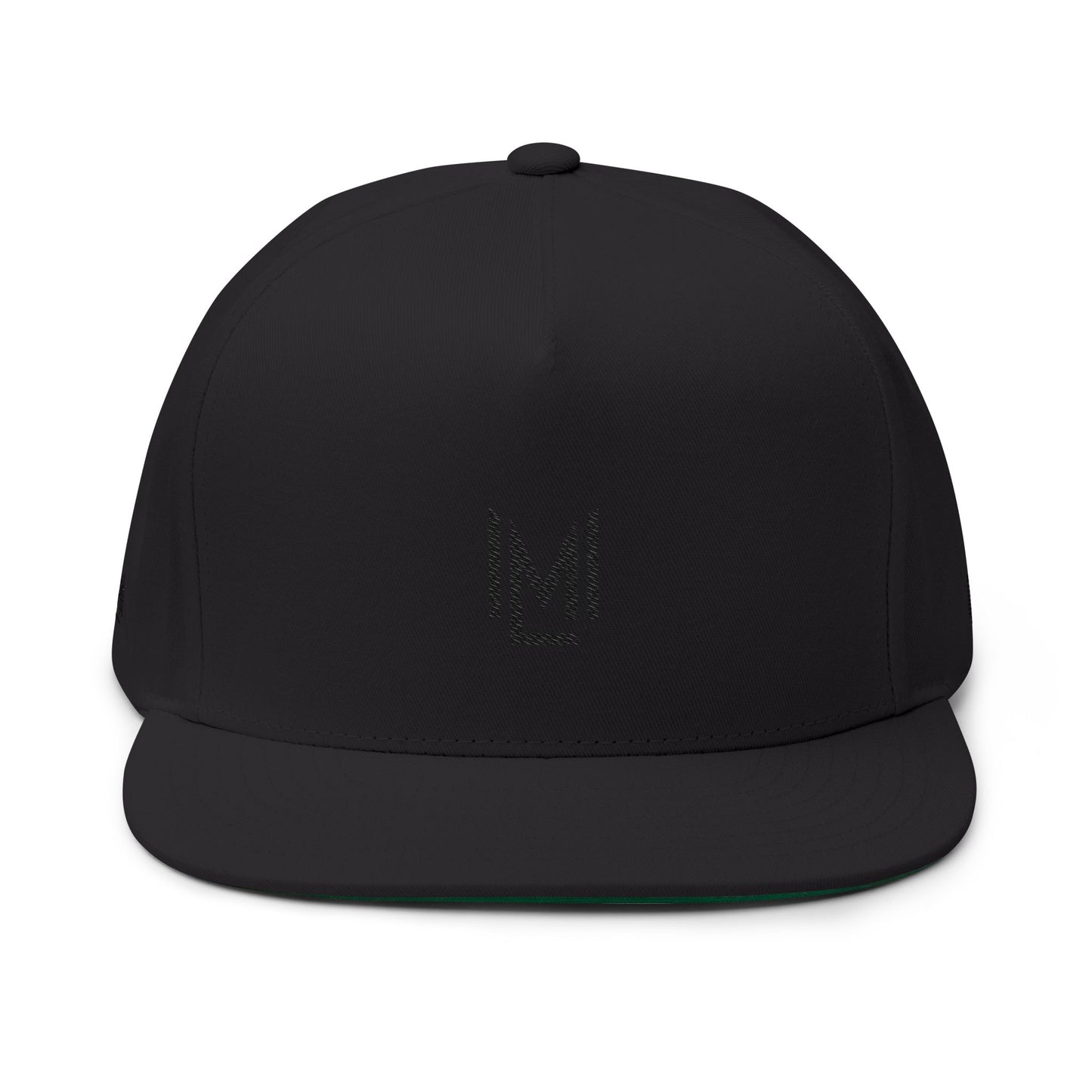 Minimal ML monogram Flat Bill Cap | embroidered logo snapback