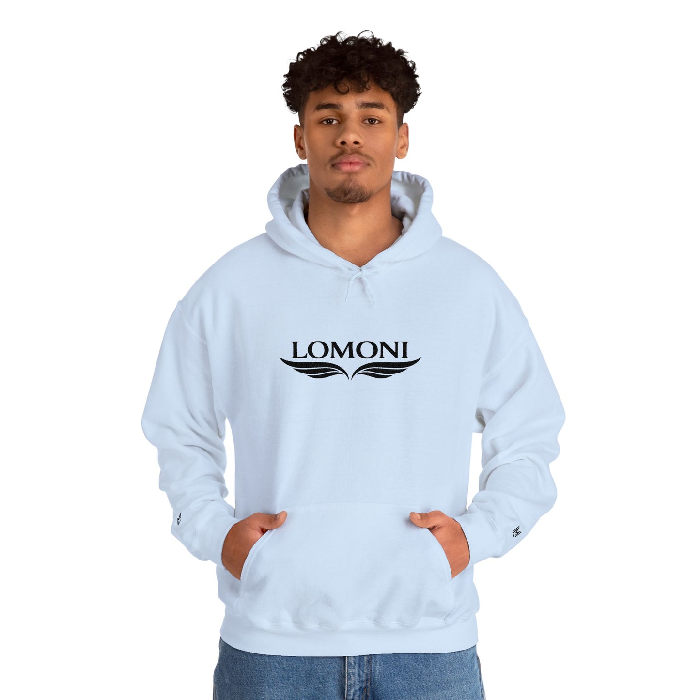 Lomoni Wings Hoodie — Minimal Aviator Logo Pullover