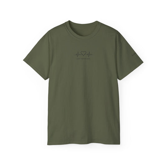 Heartbeat EKG Tee — 'Love & Music' Minimal Graphic T-Shirt