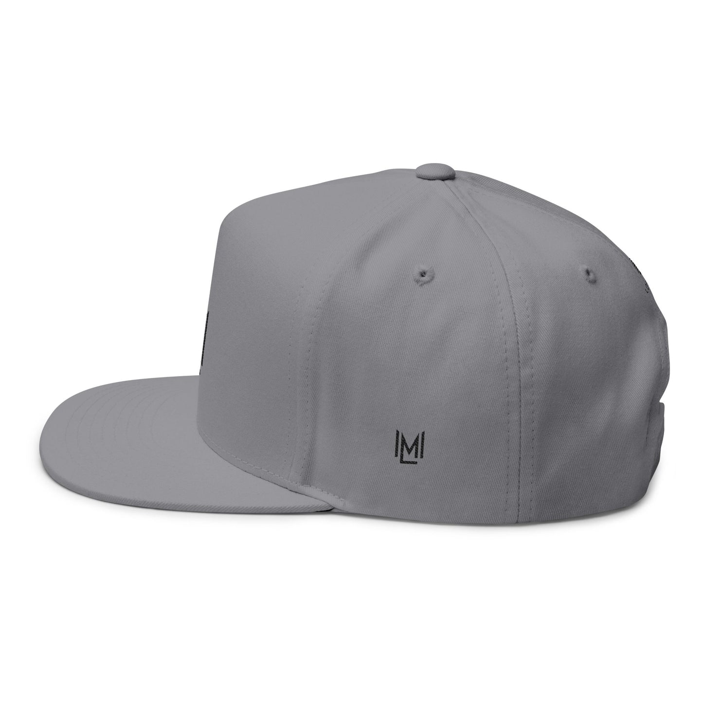 Minimal ML monogram Flat Bill Cap | embroidered logo snapback