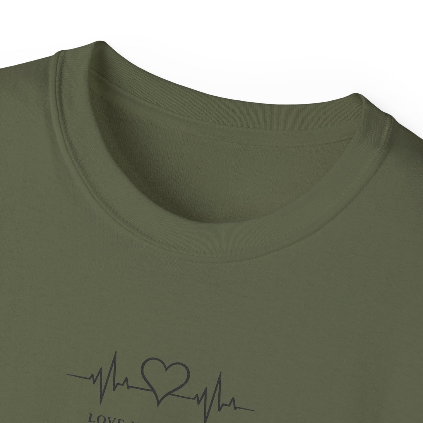 Heartbeat EKG Tee — 'Love & Music' Minimal Graphic T-Shirt