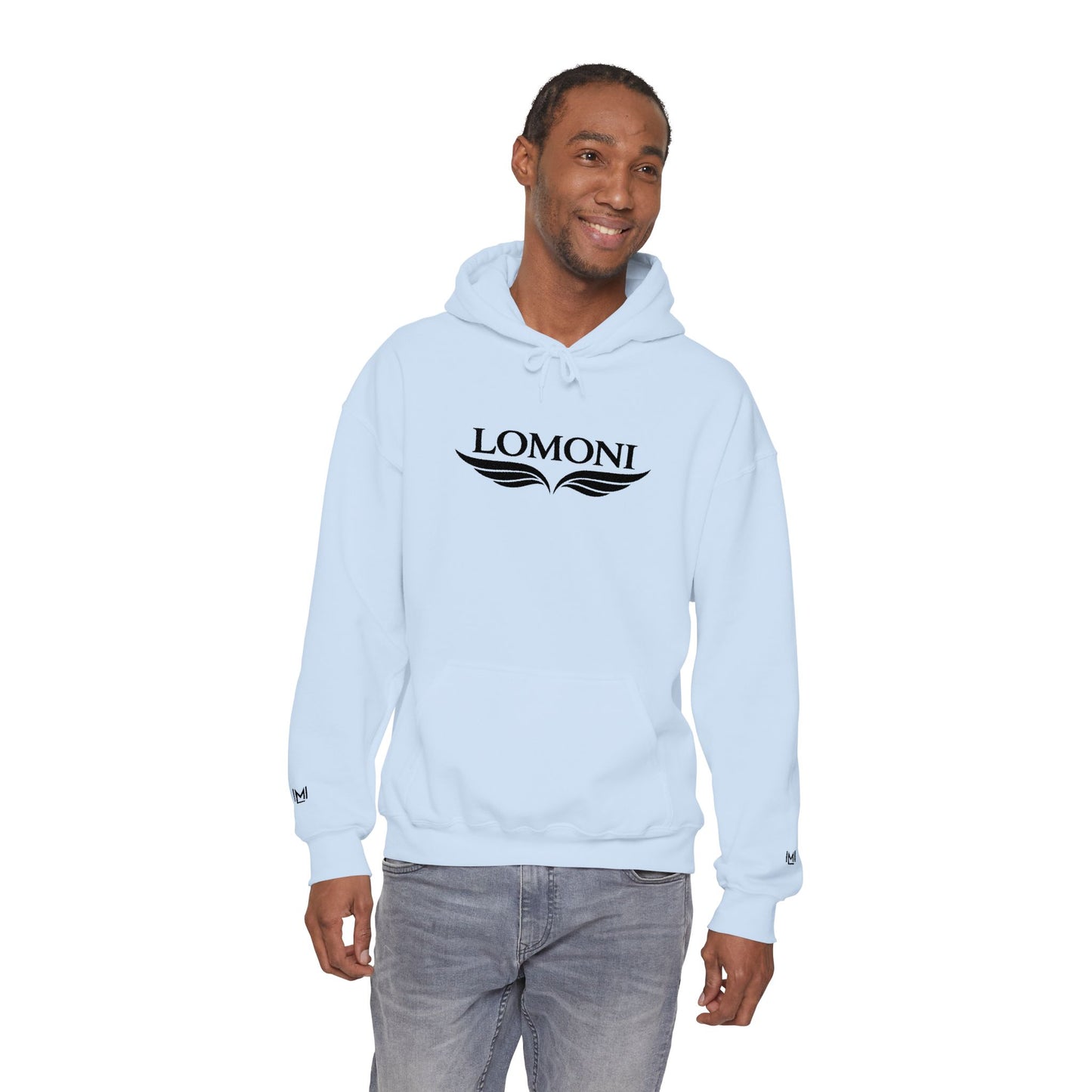 Lomoni Wings Hoodie — Minimal Aviator Logo Pullover