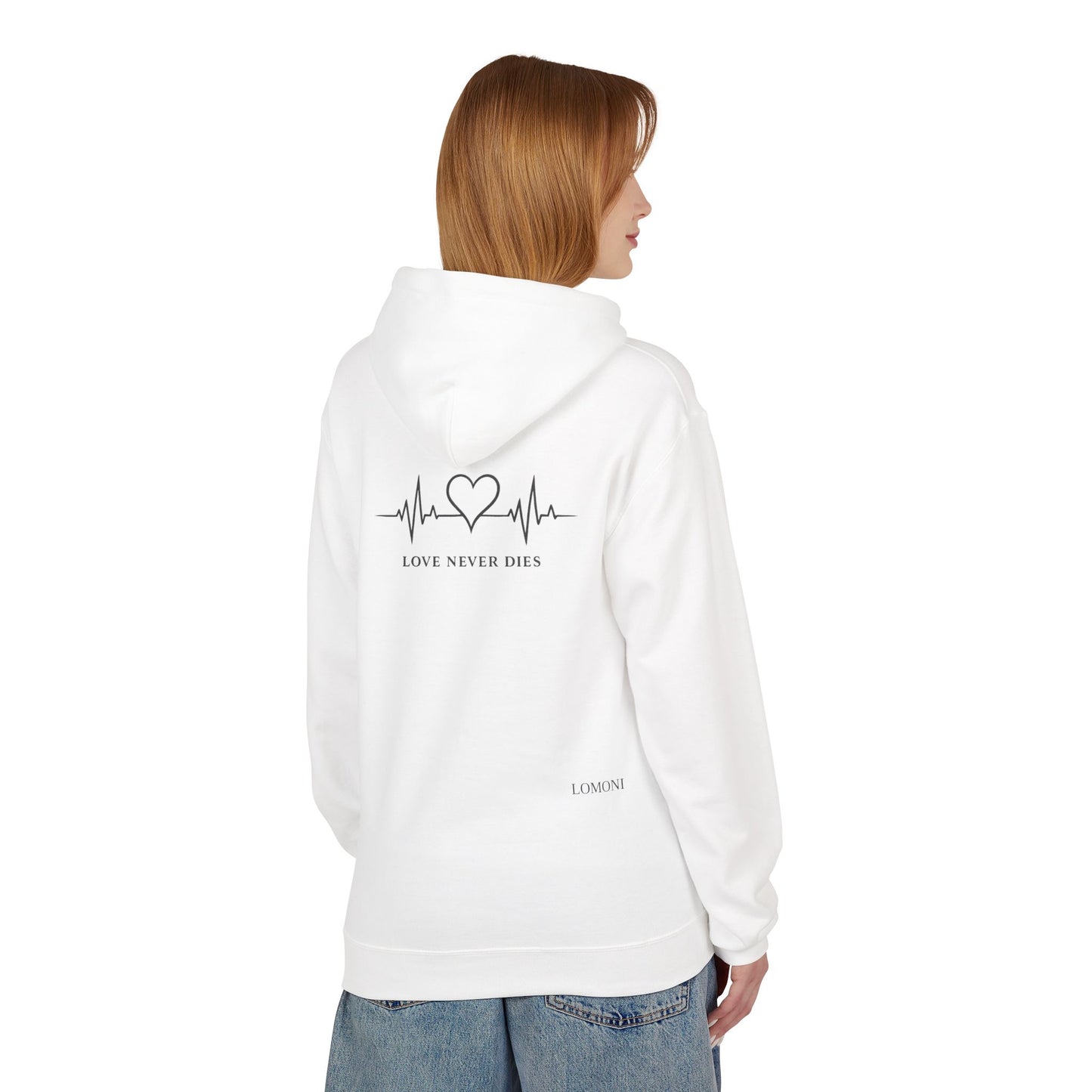 Love Never Dies Hoodie — Heartbeat Design