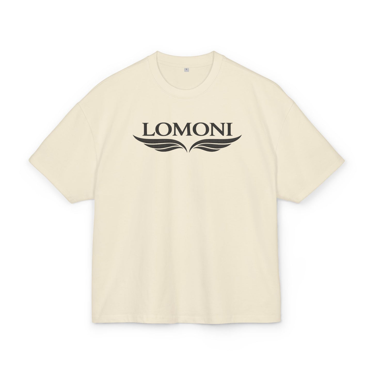 LOMONI Logo T-Shirt — Minimal Monogram Tee with Wing Emblem