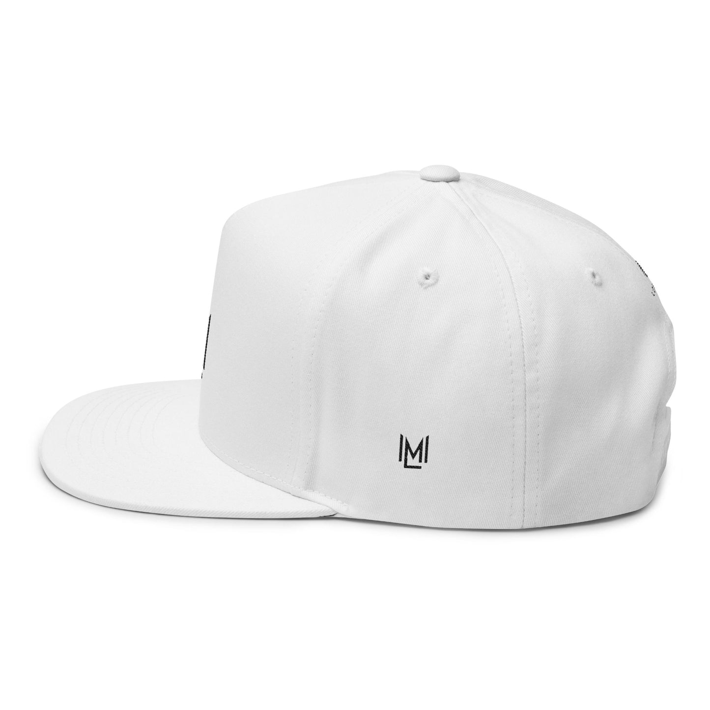 Minimal ML monogram Flat Bill Cap | embroidered logo snapback