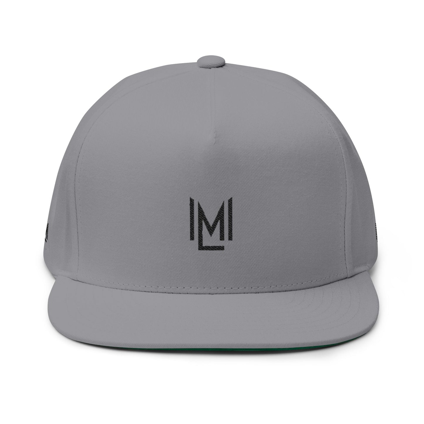 Minimal ML monogram Flat Bill Cap | embroidered logo snapback