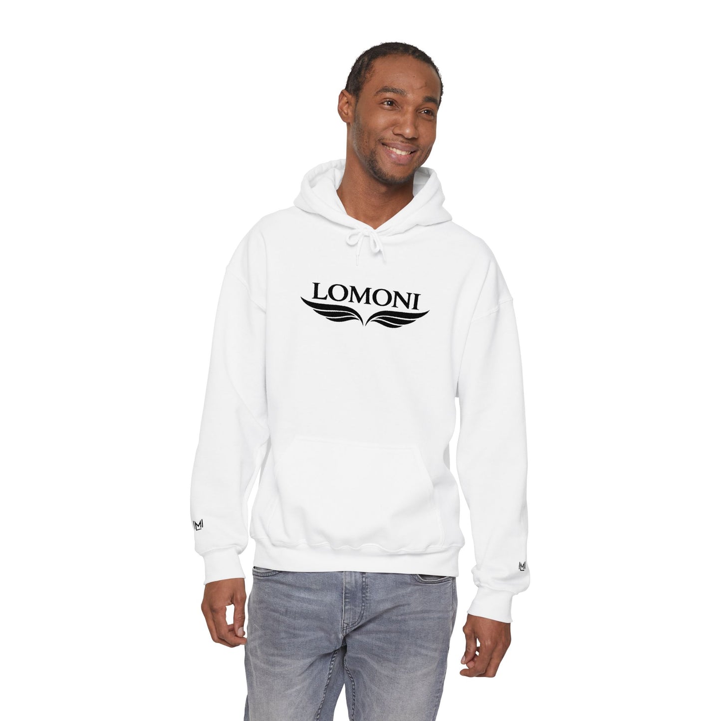 Lomoni Wings Hoodie — Minimal Aviator Logo Pullover