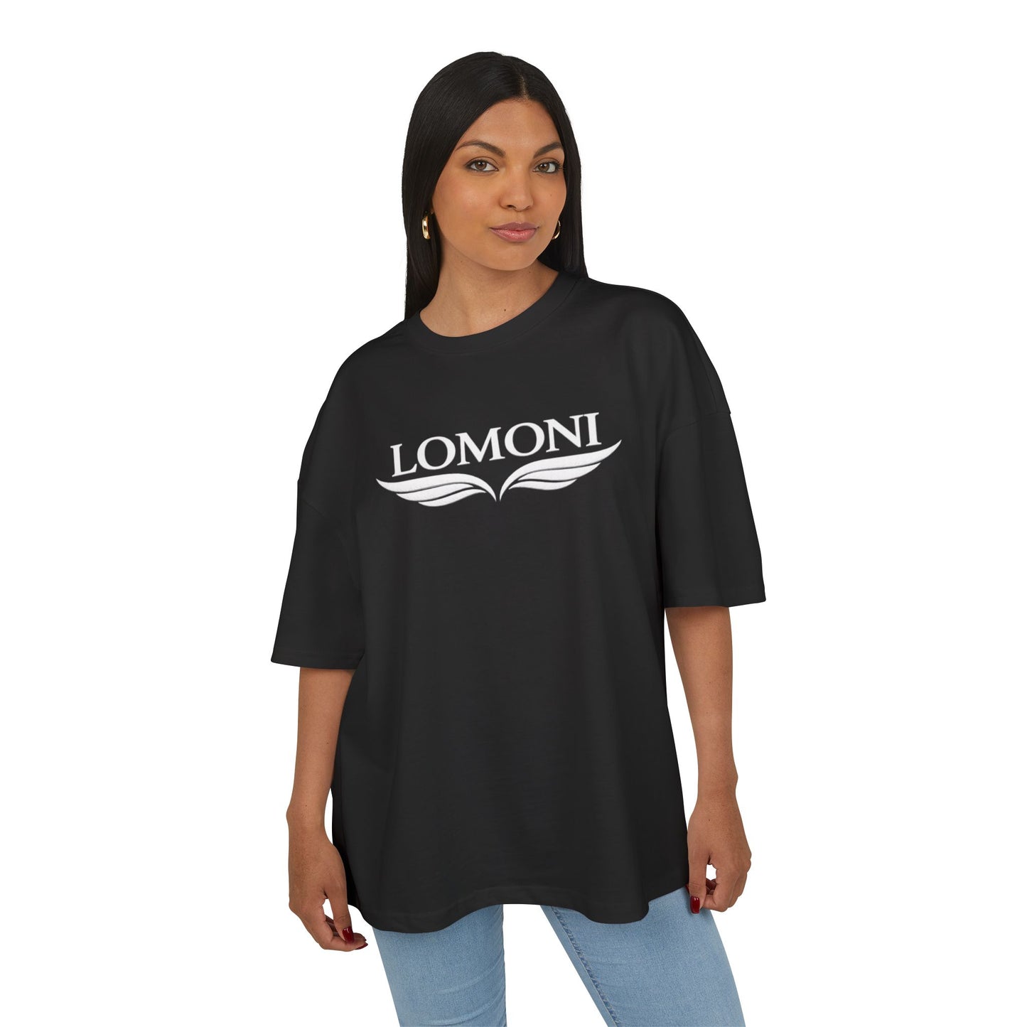 LOMONI Logo T-Shirt — Minimal Monogram Tee with Wing Emblem