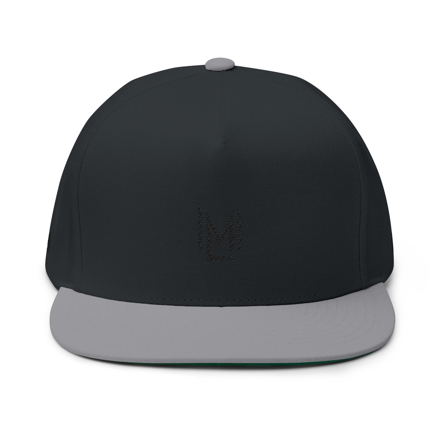 Minimal ML monogram Flat Bill Cap | embroidered logo snapback