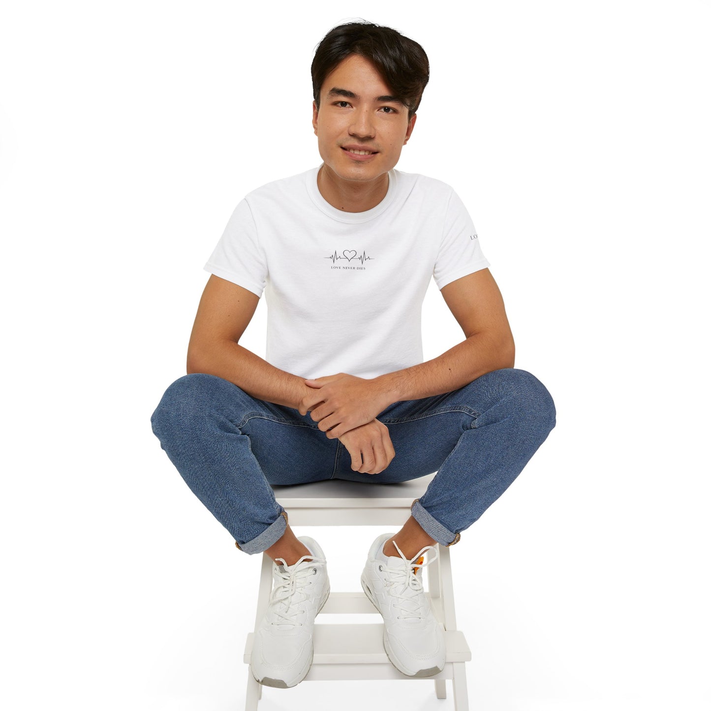 Heartbeat EKG Tee — 'Love & Music' Minimal Graphic T-Shirt