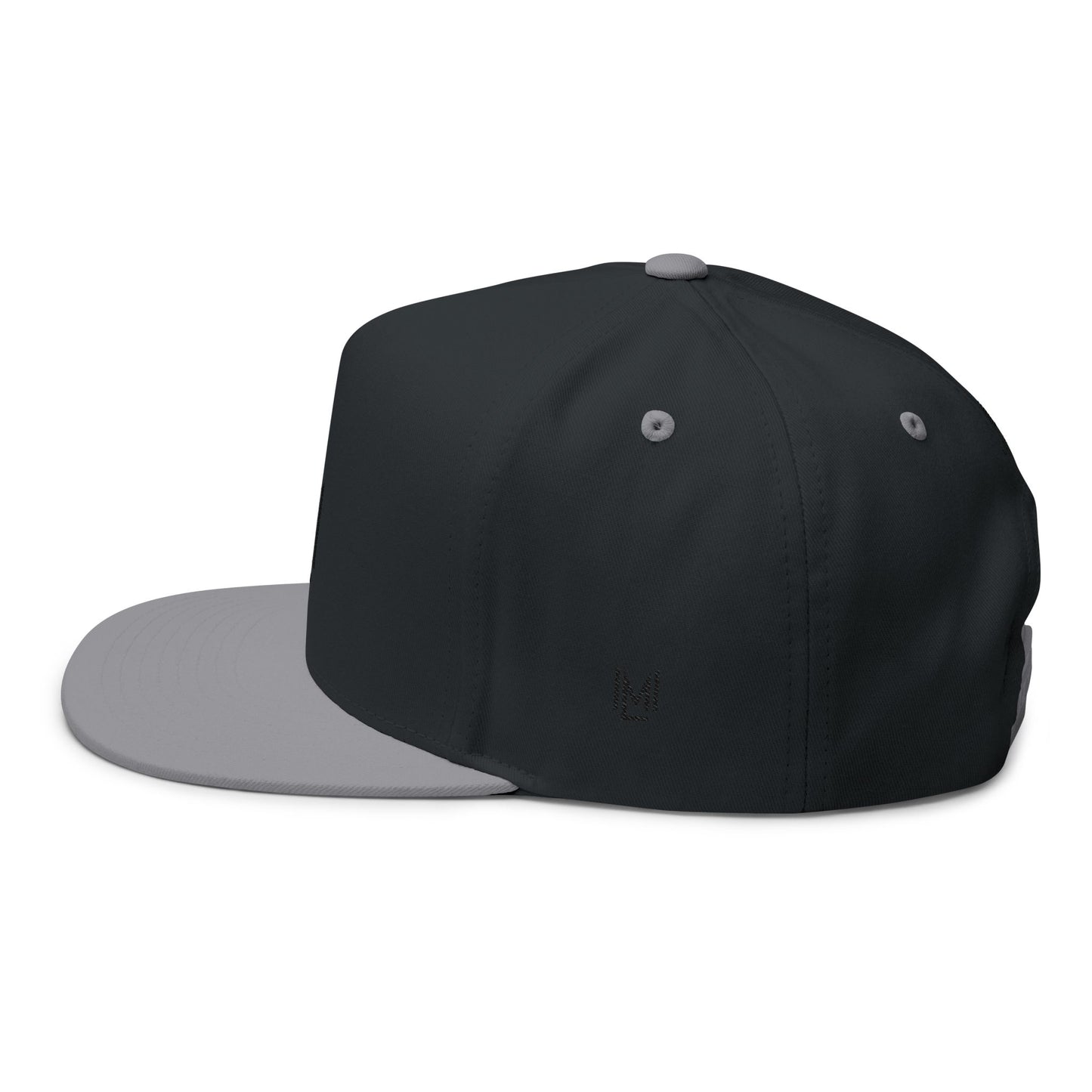 Minimal ML monogram Flat Bill Cap | embroidered logo snapback