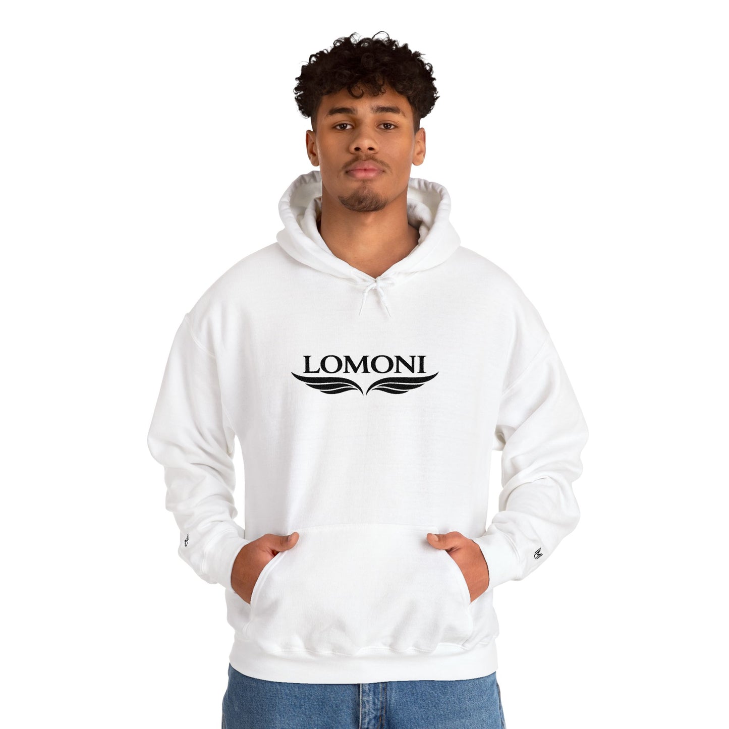 Lomoni Wings Hoodie — Minimal Aviator Logo Pullover