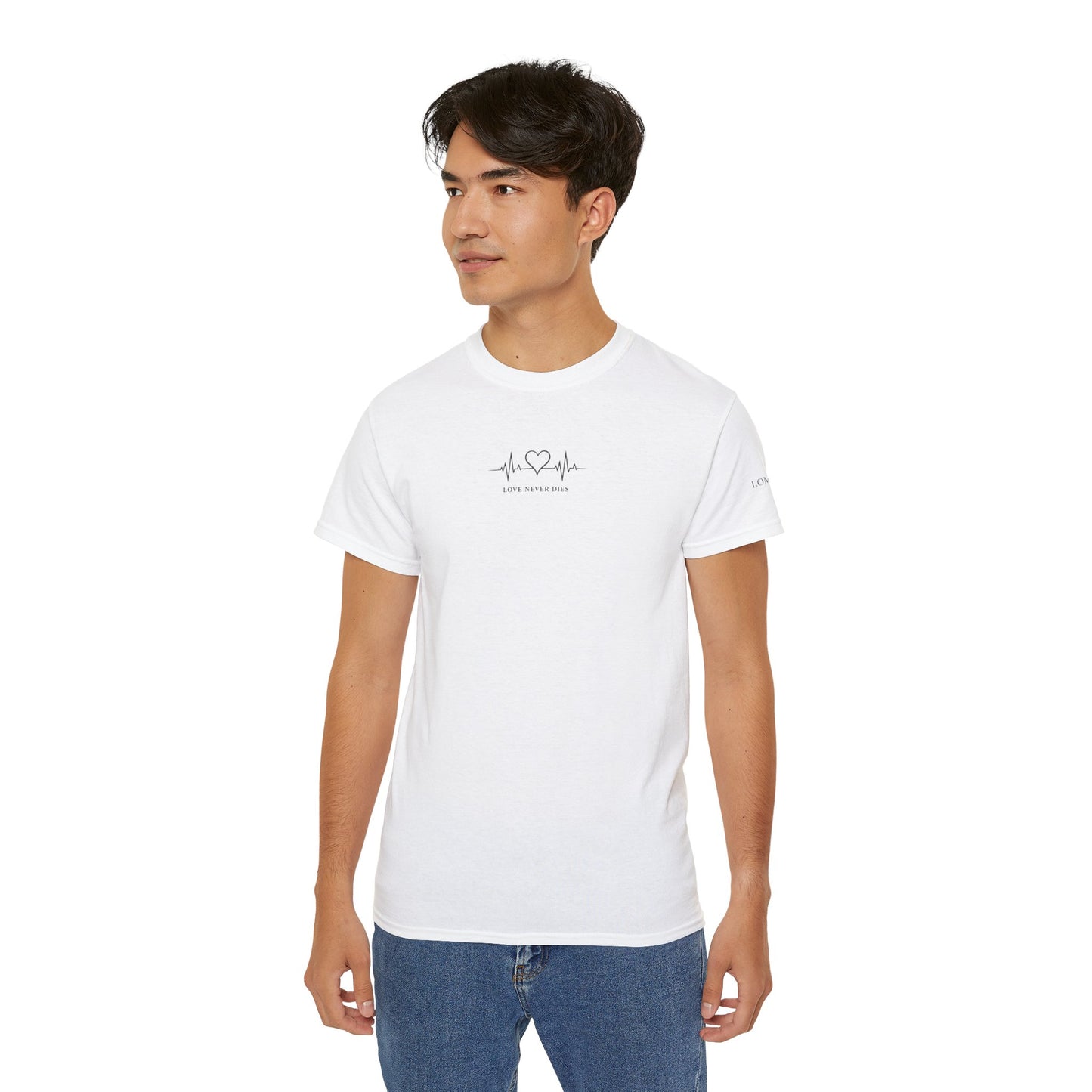 Heartbeat EKG Tee — 'Love & Music' Minimal Graphic T-Shirt