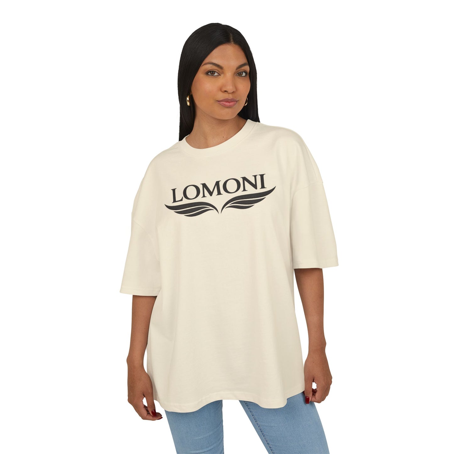 LOMONI Logo T-Shirt — Minimal Monogram Tee with Wing Emblem