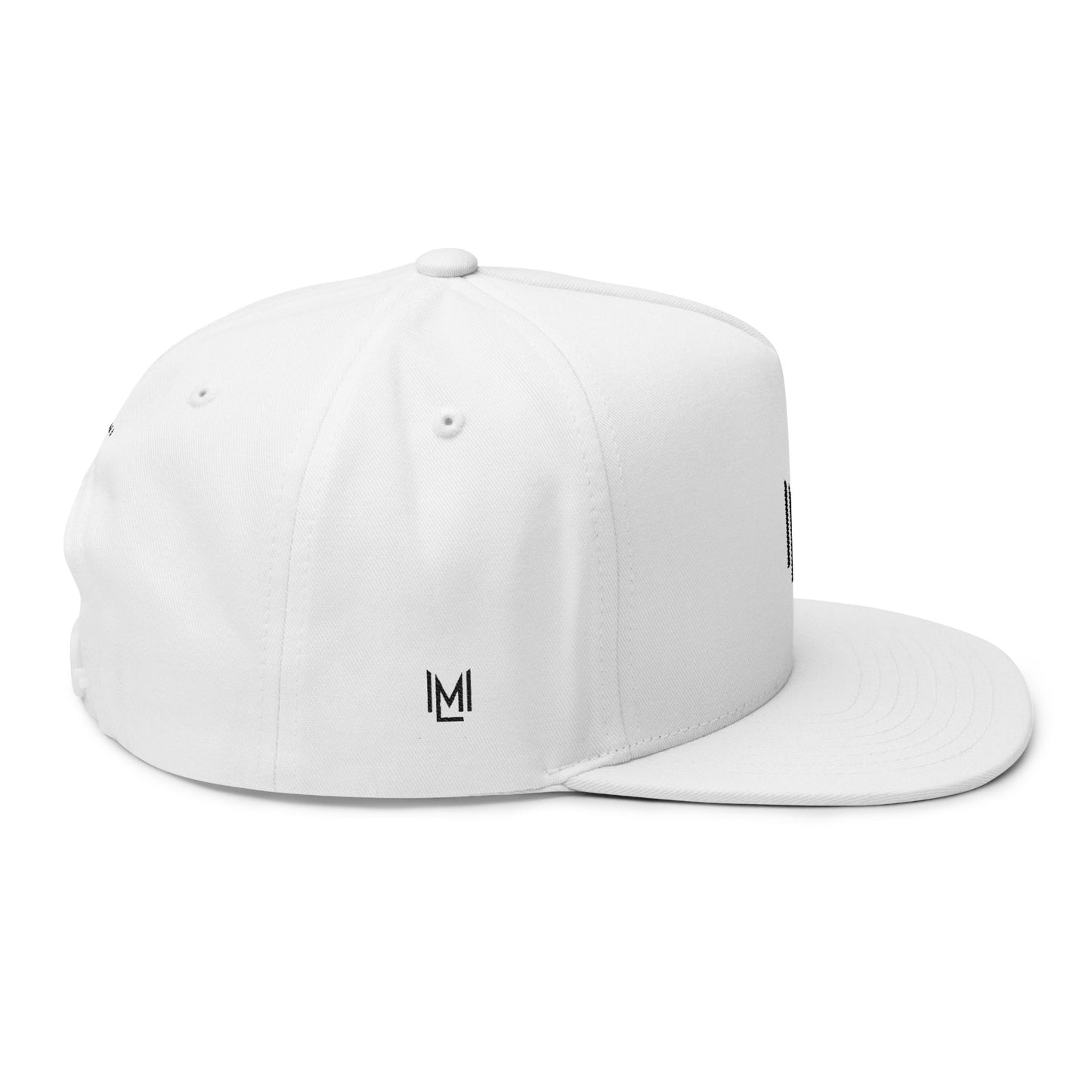 Minimal ML monogram Flat Bill Cap | embroidered logo snapback