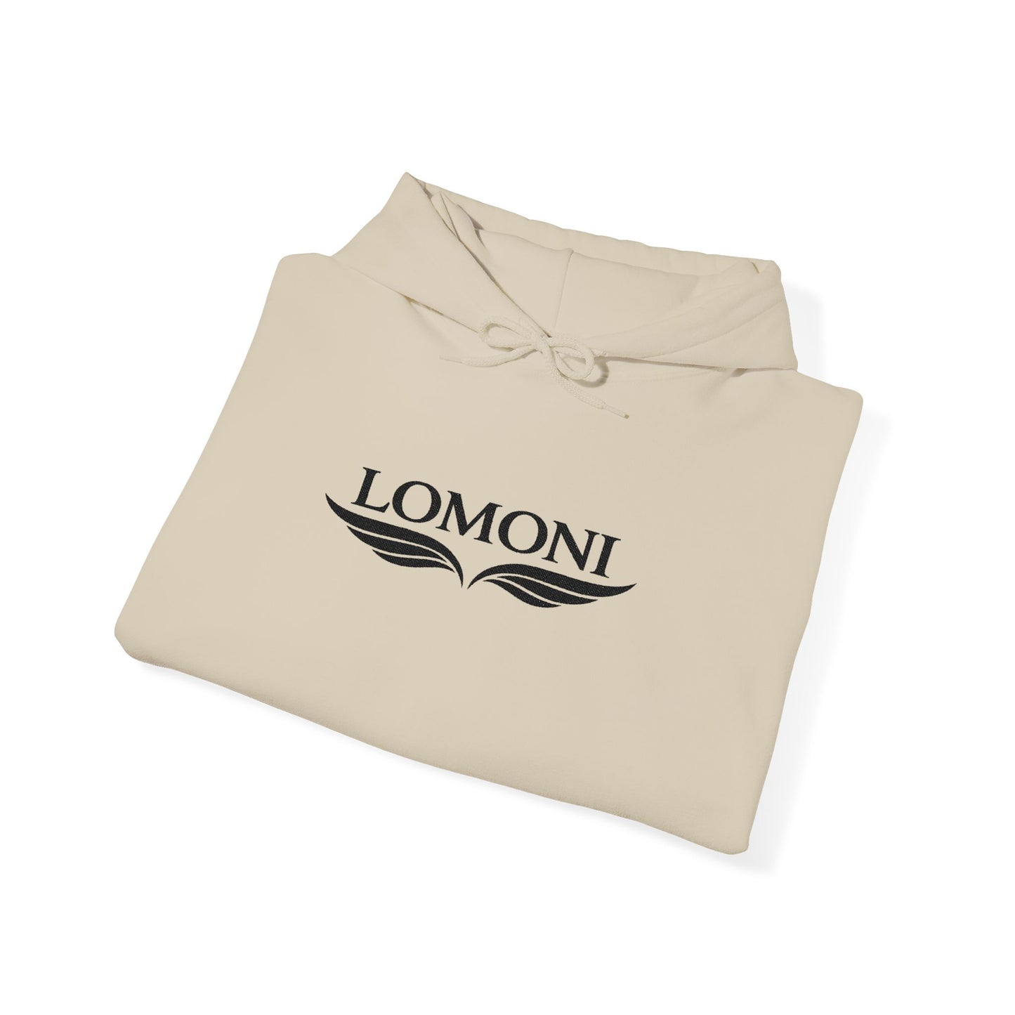 Lomoni Wings Hoodie — Minimal Aviator Logo Pullover