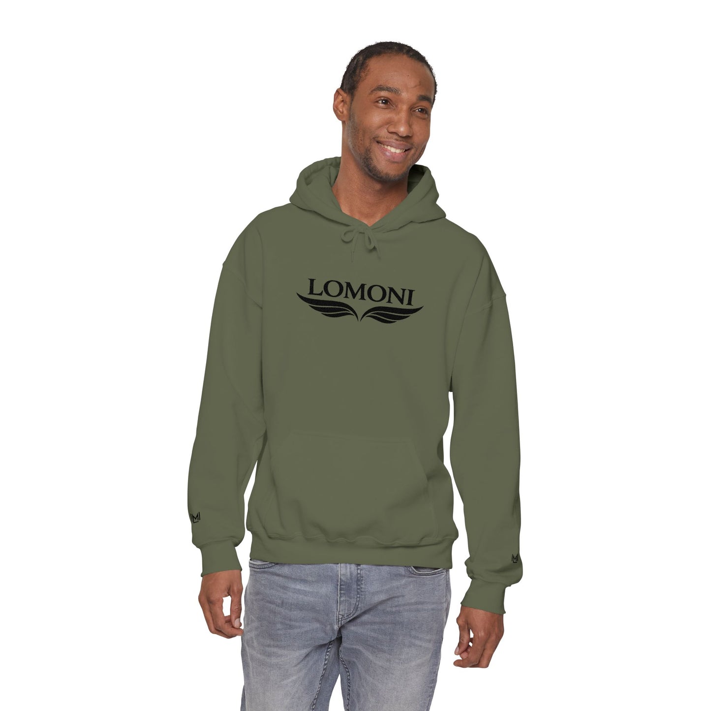 Lomoni Wings Hoodie — Minimal Aviator Logo Pullover