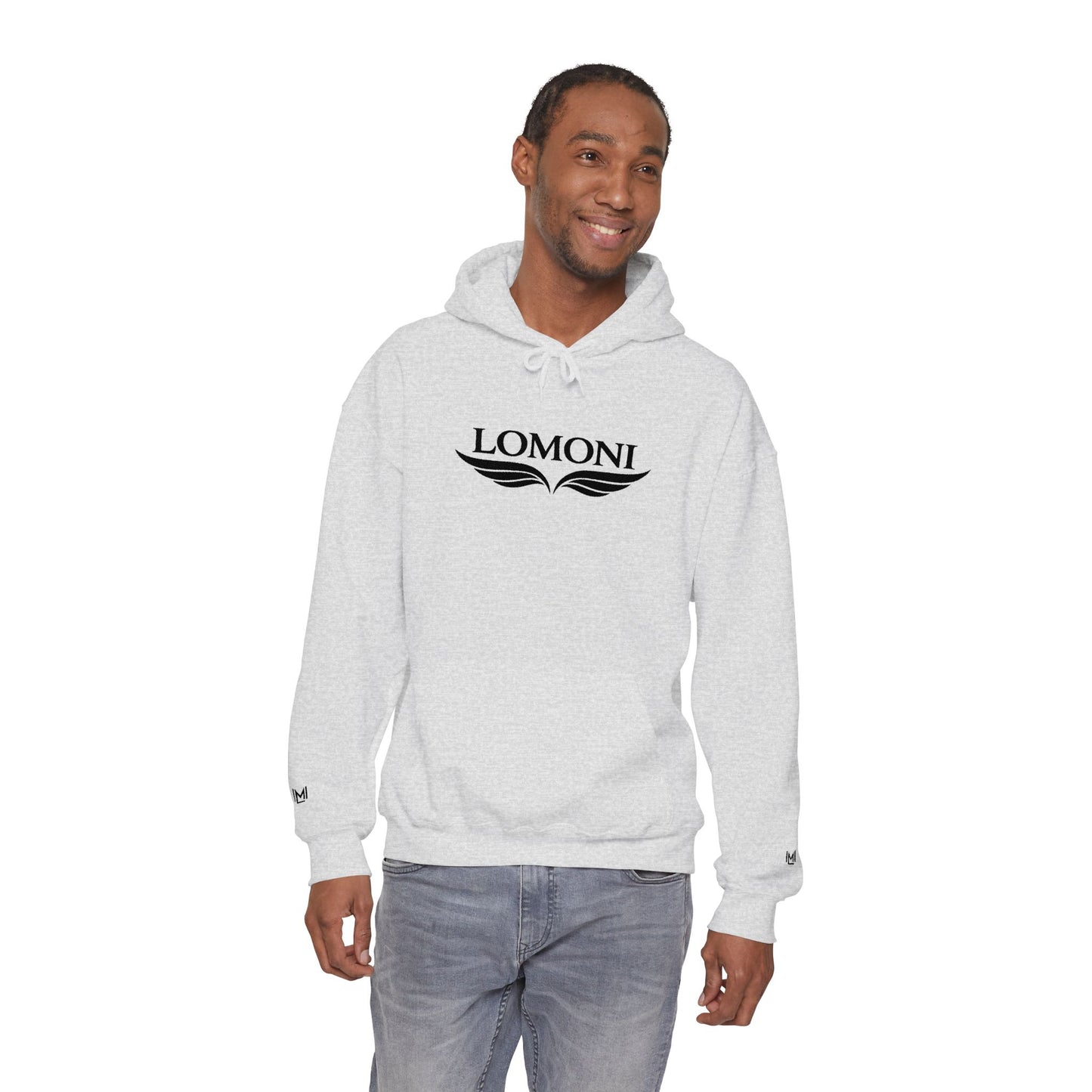 Lomoni Wings Hoodie — Minimal Aviator Logo Pullover