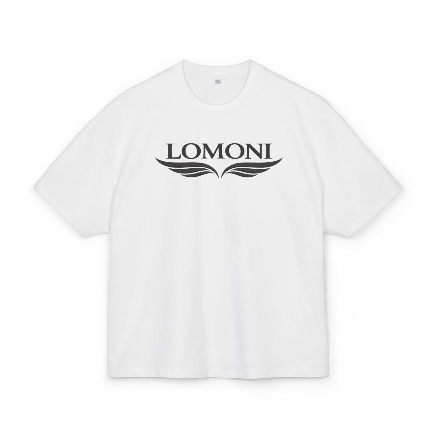 LOMONI Logo T-Shirt — Minimal Monogram Tee with Wing Emblem