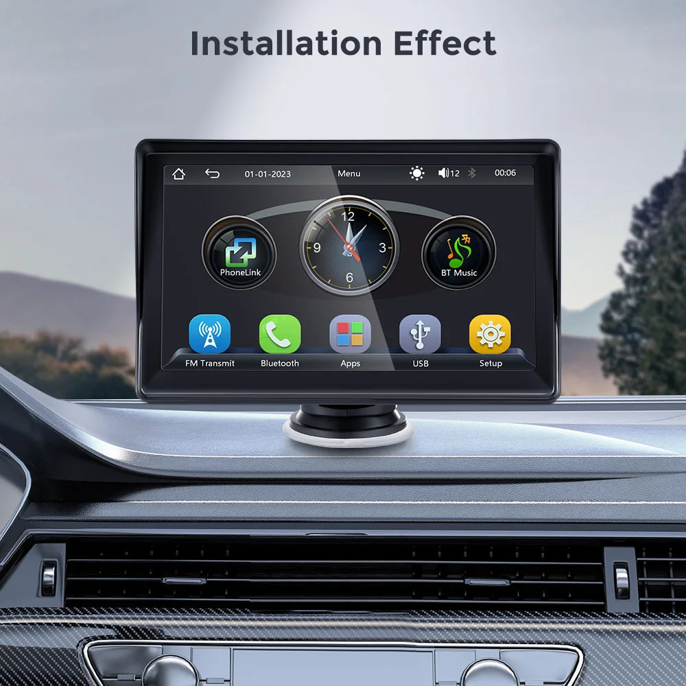 Car Radio 7 Inch Wireless CarPlay Android Auto Portable Car Stereo Multimedia Player With FM Transmitter BT WiFi AUX USB Screen