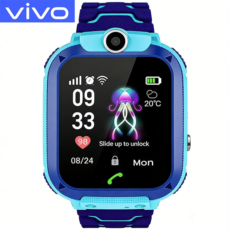 VIVO GPS Tracking Waterproof Watch Mini Smart Children's Watch 4G Sim Card Call Camera Watch Birthday Gift Electronic Clock