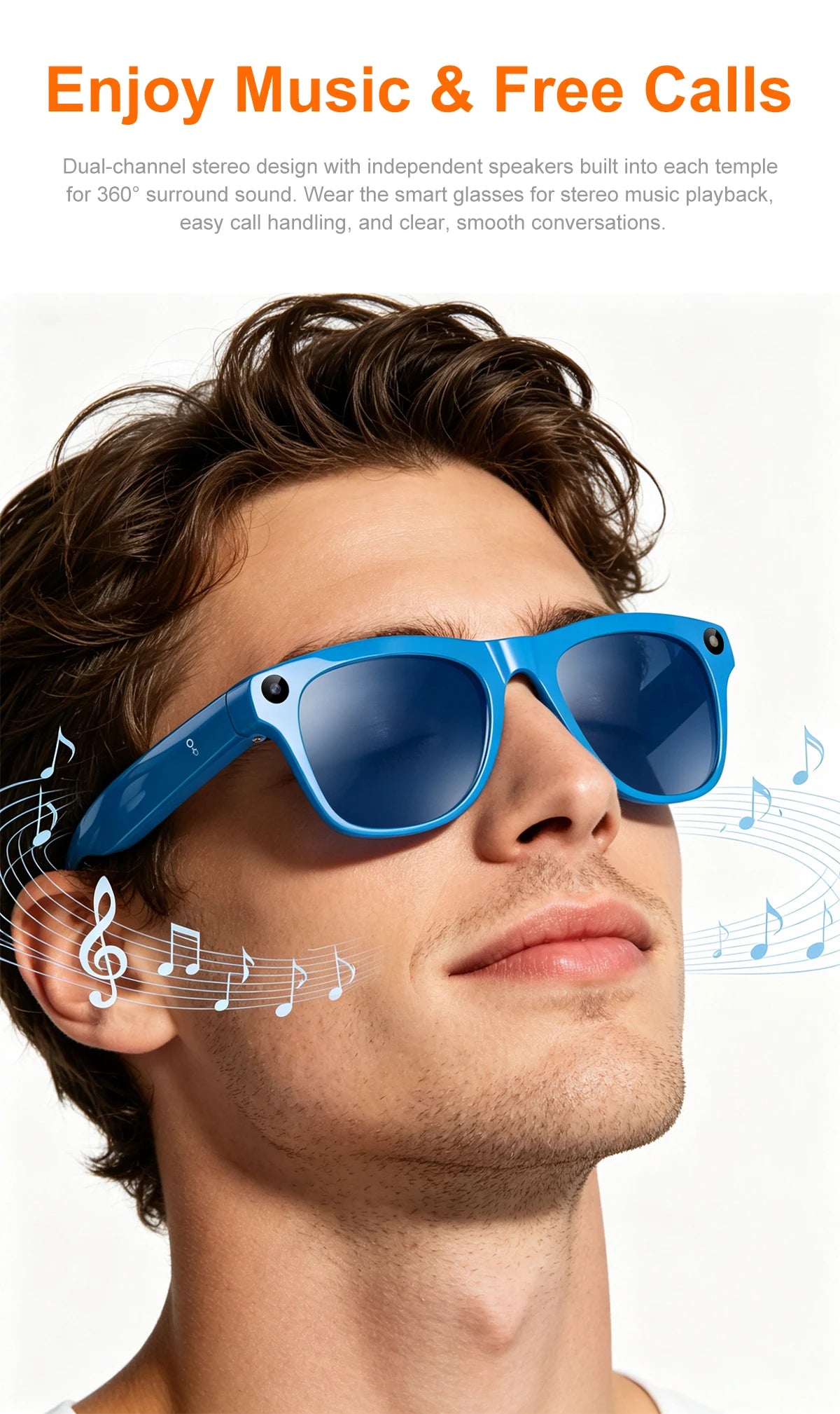 Lenovo Upgrade Smart AI Glasses 800W HD 8K Shooting Camera Photo Video Voice Call Translation Bluetooth AI Motorcycleg Renovator