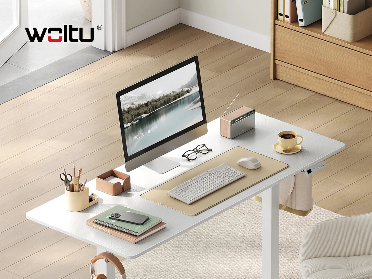 WOLTU Height-Adjustable Computer Desk Electric Gaming Table with 3 Memory Heights Collision Protection for Home Office Study