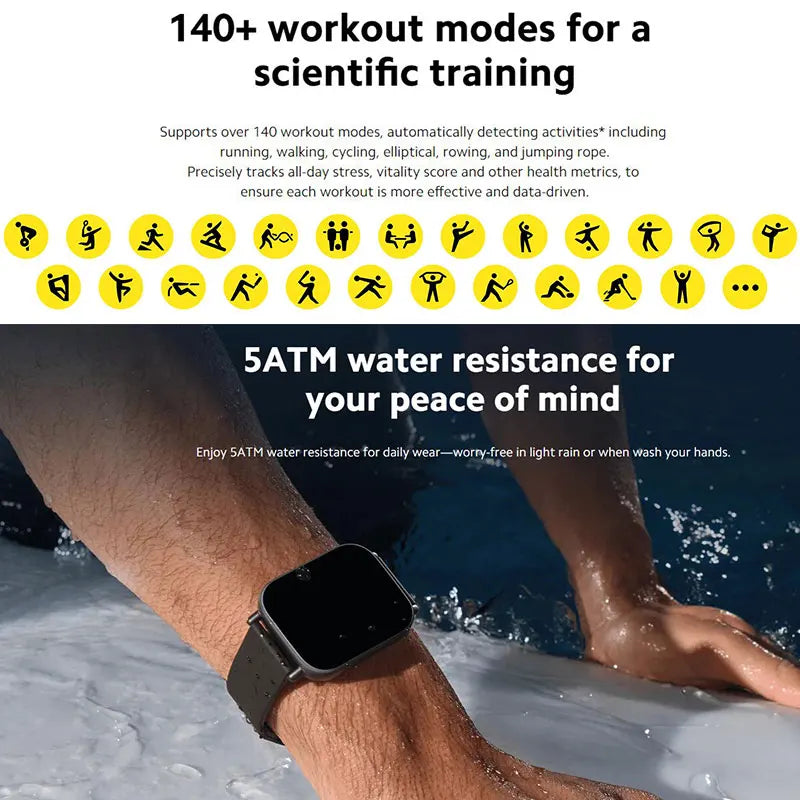 Xiaomi Redmi Watch 5 Active Smart Watch, Bluetooth Call, 2" LCD Display, All Day Heart Rate Blood Oxygen Monitoring Smartwatch