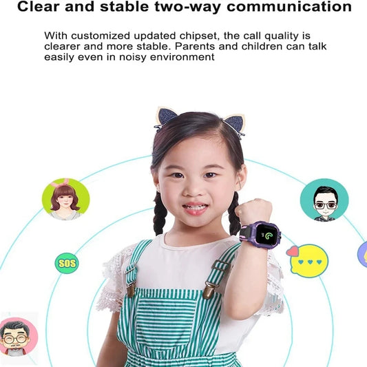 2026 New 2G Kids Smart Watch Sim Card Call HD Camera GPS Location SOS IP68 Waterproof LED Flashlight Smart Watch Boys Girls Ht23