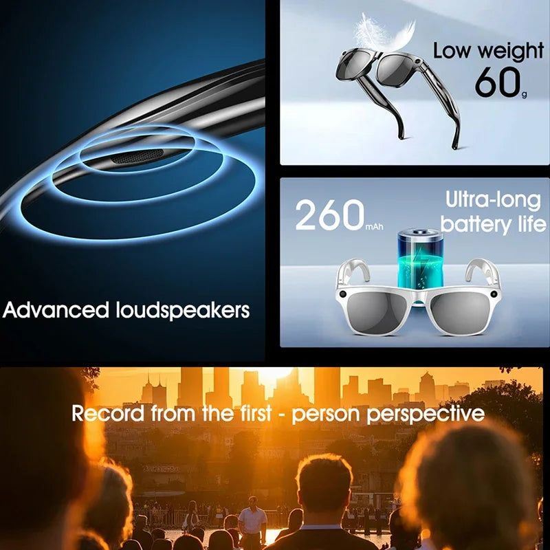 Xiaomi 4K HD AI Smart Glasses Chat GPT 100MP Camera Bluetooth Call 260Mah Battery Voice Assistant  Control Smart Glasses 2025