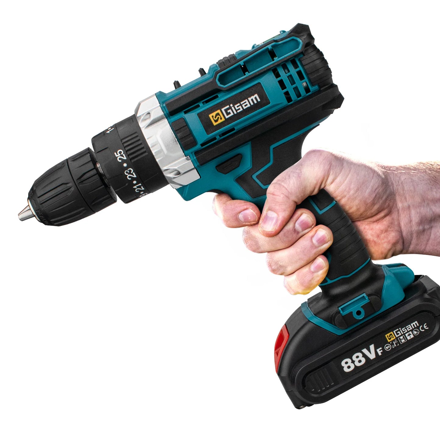 ALL IN ONE   25+3 Torque Impact Drill Electric Screwdriver Cordless Electric Hammer Drill Driver 2 Gear Speed Lithium-Ion Battery Power Tools