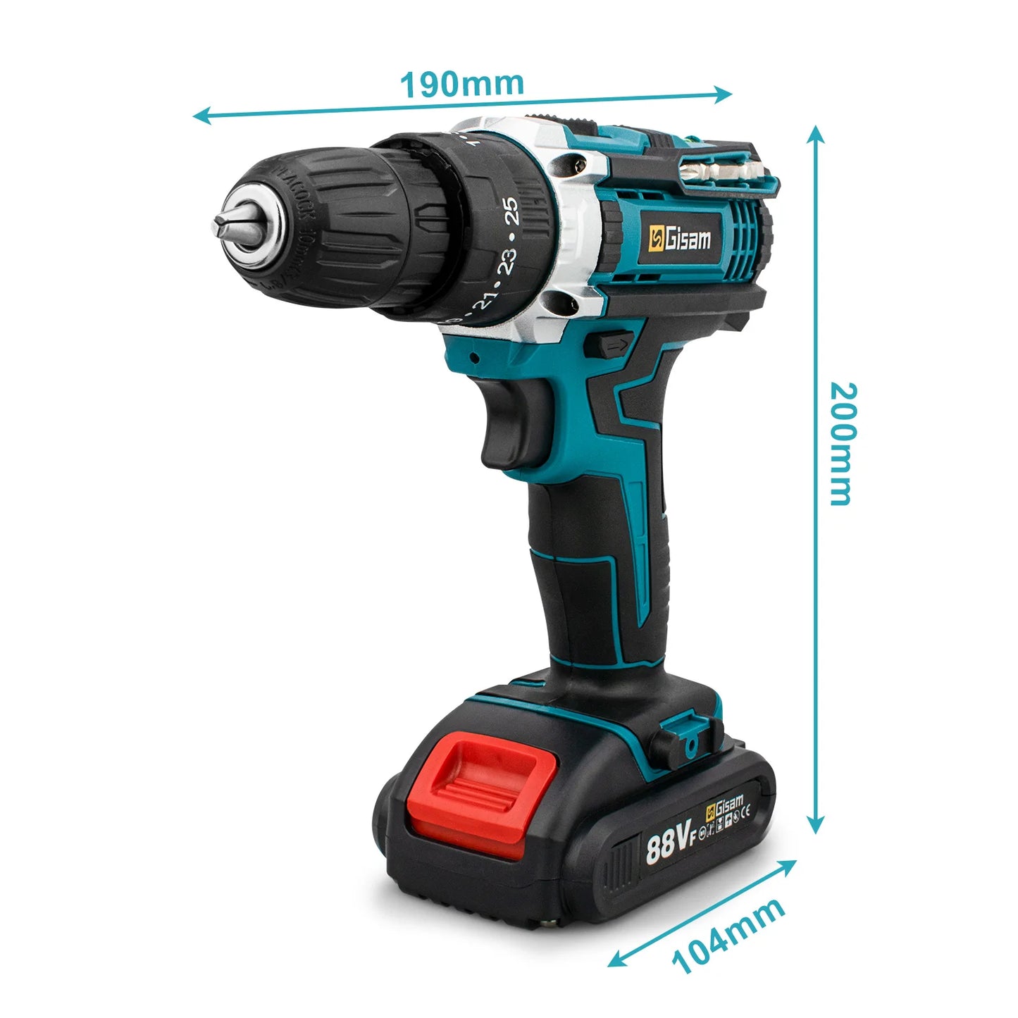 ALL IN ONE   25+3 Torque Impact Drill Electric Screwdriver Cordless Electric Hammer Drill Driver 2 Gear Speed Lithium-Ion Battery Power Tools