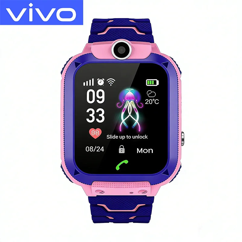 VIVO GPS Tracking Waterproof Watch Mini Smart Children's Watch 4G Sim Card Call Camera Watch Birthday Gift Electronic Clock
