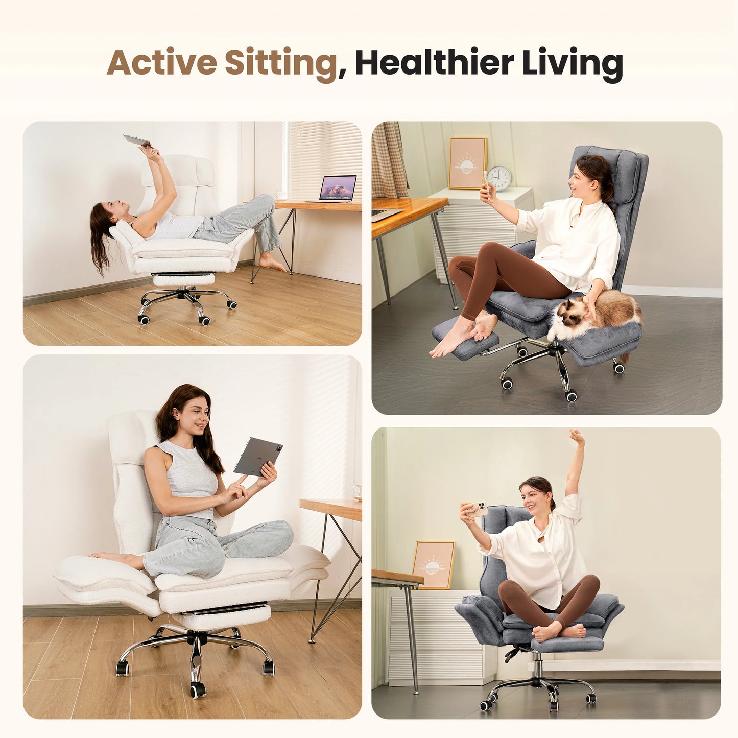 Big and Tall Office Chair,Flip Armrests for Pets & Cross Legged Sitting,Executive Ergonomic Computer Gaming Chair with Foot Rest