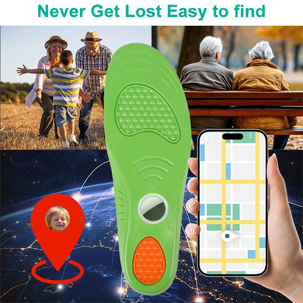 Anti-Lost Tracker Shoe Insoles for Airtag Hidden Holder PU Sport Case GPS Tracker Children Elderly Daily Walking Travel Safety