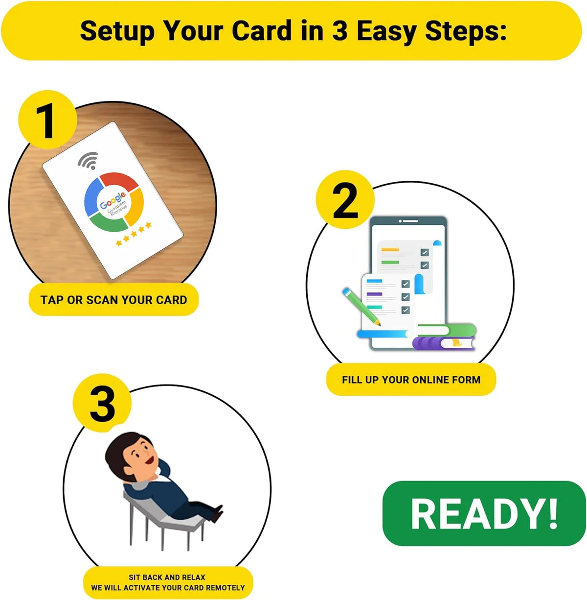 100Pcs Black Premium Wear‑Resistant Matte Finish Reusable Google Review Tap NFC Card Programmable NFC Tap Card User‑Friendly