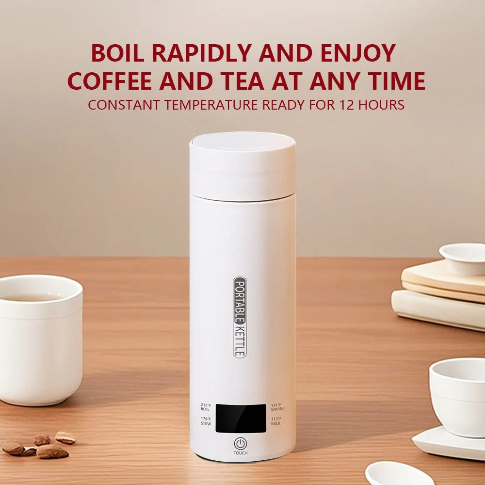 JFBONIN Electric Kettles Portable Tea Coffee Kettle Travel Boil Water Thermal Cup Anti-Scald Water Bottle