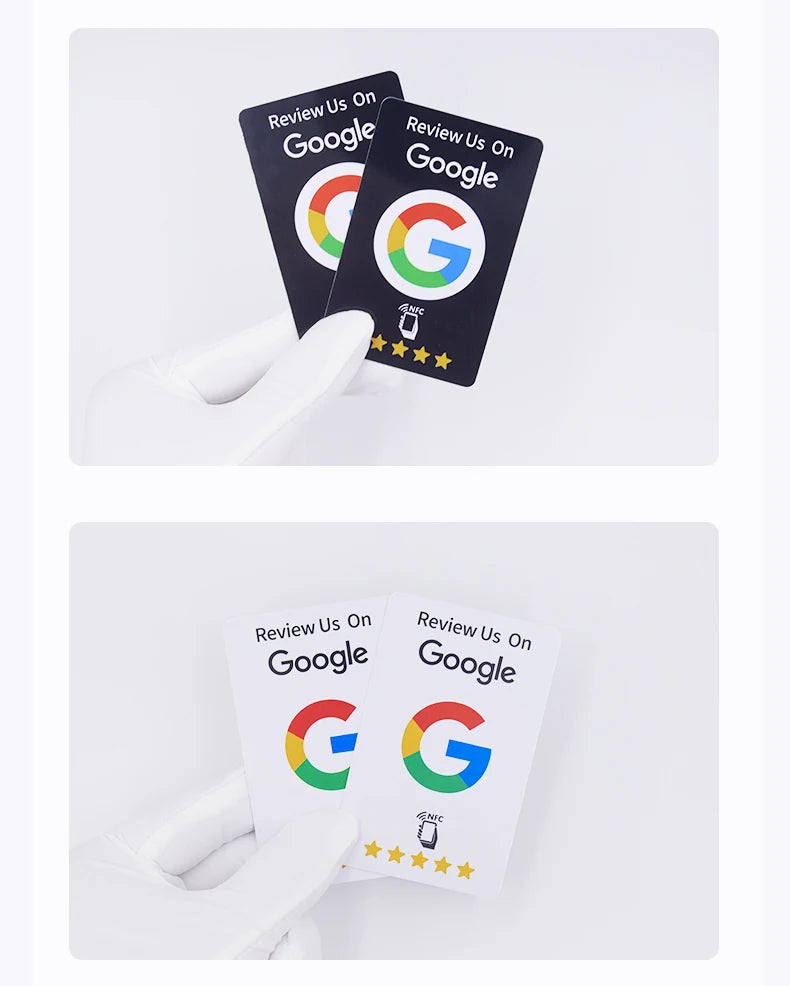 100Pcs Black Premium Wear‑Resistant Matte Finish Reusable Google Review Tap NFC Card Programmable NFC Tap Card User‑Friendly