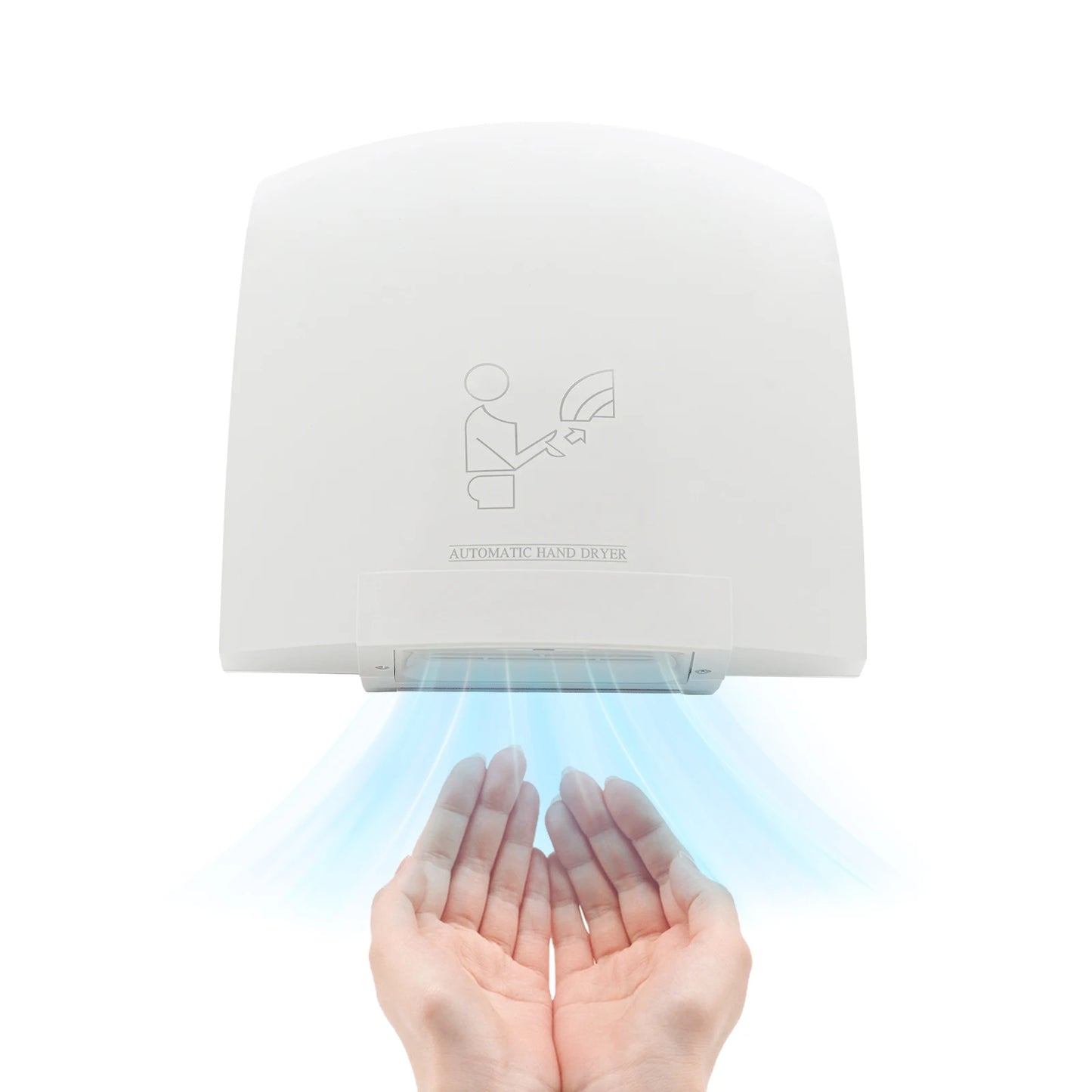 Automatic Infrared Sensor Hand Dryer 1200W High-Speed Dual-Temp ABS Commercial Bathroom Dryer with Safety Protections